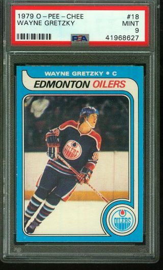 1979 O - Pee - Chee Wayne Gretzky Rookie Edmonton Oilers Psa 9