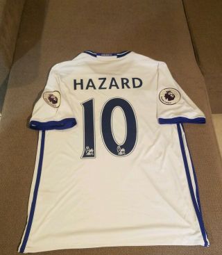 Chelsea Soccer Jersey Away Eden Hazard 10 Season 16 /17 Size L