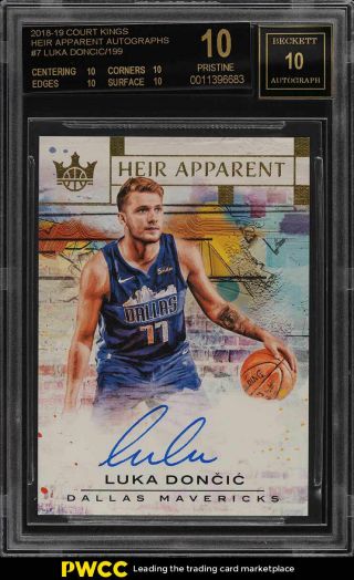 2018 Court Kings Heir Apparent Luka Doncic Rookie Auto /199 Bgs 10 Black (pwcc)