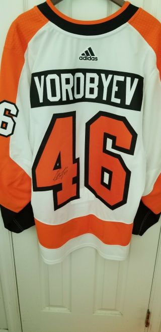 2017 - 18 Mikhail Vorobyev Philadelphia Flyers Game Worn Jersey Meigray Phantoms