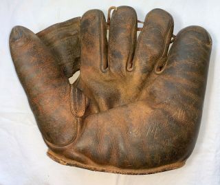 1945 Wwii Us Army Special Services Morale Baseball Glove W/ Laundry