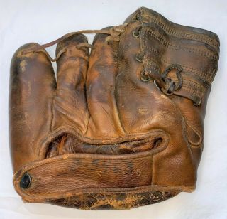 1945 WWII US Army Special Services Morale Baseball Glove w/ Laundry 2
