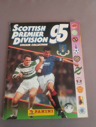 Scottish Premier Division 1995 : Panini Sticker Album : 100 Complete V.  G.  C