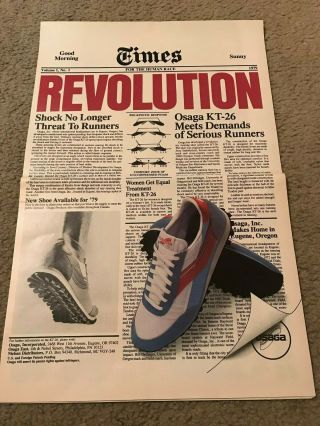 Vintage 1979 Osaga Kt - 26 Running Shoes Poster Print Ad 1970s " Revolution " Rare