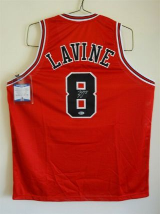Zach Lavine Signed Auto Chicago Bulls Red Jersey Beckett Autographed