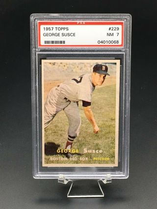 1957 Topps Baseball George Susce Psa Nm 7 229 Boston Red Sox