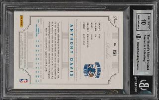 2012 National Treasures Anthony Davis ROOKIE AUTO PATCH /199 151 BGS 9 (PWCC) 2