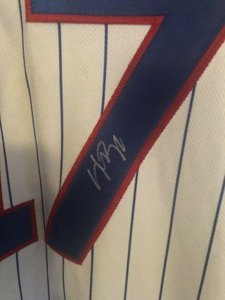 Kris Bryant 2015 Game Issued ROY Chicago Cubs Jersey Ernie Patch Auto 3