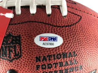 PATRICK MAHOMES SIGNED FOOTBALL WILSON DUKE NFL GAME KANSAS CITY CHIEFS PSA 2