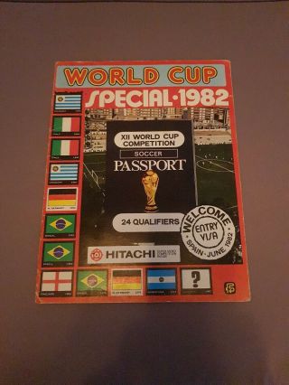 Vintage Fks World Cup Special 1982 Football Sticker Album Soccer Passport
