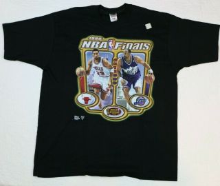 Chicago Bulls 1998 Nba Finals T - Shirt Adult Xl Black Cotton Collectible