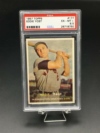 1957 Topps Baseball Eddie Yost Psa Ex - Mt,  6.  5 177 Washington Senators