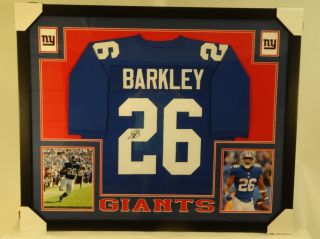 Saquon Barkley York Giants Framed Autographed Custom Jersey W/ Jsa