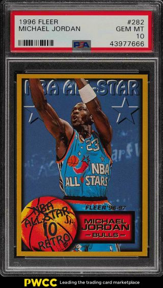 1996 Fleer Basketball Michael Jordan 282 Psa 10 Gem (pwcc)