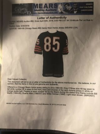 1964 to 1968 Chicago Bears game Worn home jersey 4