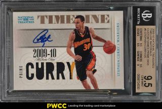 2009 National Treasures Timeline Stephen Curry Rc Auto Patch /25 Bgs 9.  5 (pwcc)