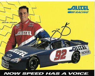2000 Jimmie Johnson 92 Alltel Busch Series Signed Autographed Postcard