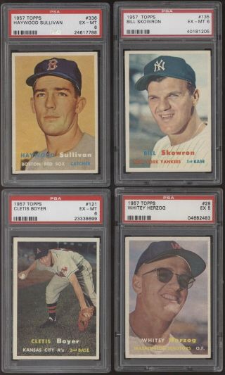 1957 Topps Complete PSA Graded 407 Card Set - Mantle Ted Williams Mays Hank Aaron 10