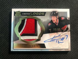 2013 - 14 Upper Deck The Cup Kyle Turris Limited Logos Auto Patch Ll - Kt Ed 50/50