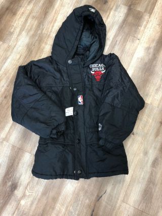 Chicago Bulls Vintage 90s Starter Jacket Hoodie Youth Medium Full Zip