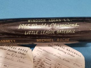 Little League World Series 1965 Champs Windsor Locks Conn.  Bat,  Signed Ball & More 2