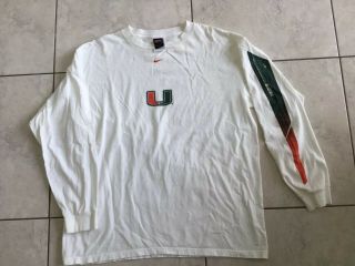 Nike University Of Miami Hurricane L/s Shirt Sz L