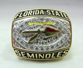 2001 Florida State Fsu Seminoles Orange Bowl Champions Championship Ring Player