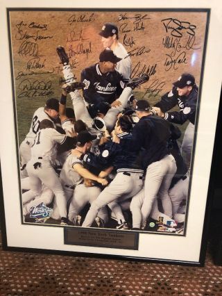 1998 Ny Yankees World Series Champions Full Team Signed Poster Derek Jeter