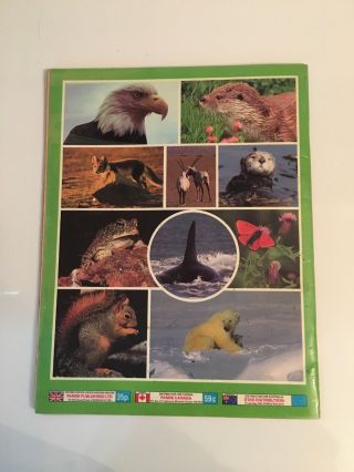 Rare Panini WWF Nature In Danger Sticker Album Book 100 Complete Good 1987 2