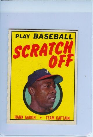 1970 Topps Baseball Scratch Offs - Hank Aaron Braves
