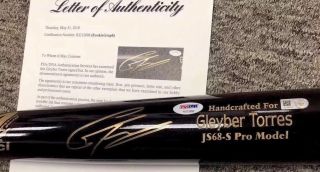 GLEYBER TORRES SIGNED PSA/DNA ROOKIE - GRAPH LOA & MLB AUTHENTIC MARUCCI GAME BAT 3