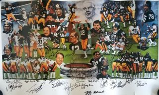 Pittsburgh Steelers (52) Signature 20x39 Dynasty Lithograph Psa P12249