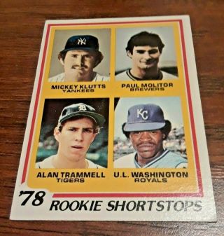 Paul Molitor,  Alan Trammell Rookie 1978 Topps $80.  00,  Both Hall Of Famers 707