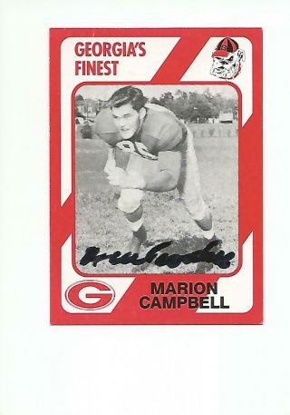 Marion Campbell Autographed Signed 1989 Card Uga Georgia Bulldogs Football