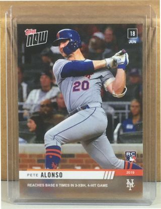 2019 Topps Now 392 Pete Alonso York Mets Rookie 4 - Hit Game Print Run 630
