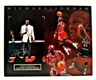 Michael Jordan Signed Autographed Photo On Canvas Authentic Bulls 20x16