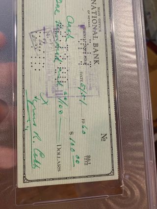 Ty Cobb AUTO autographed Check Document PSA/DNA 9 5/5/60 4