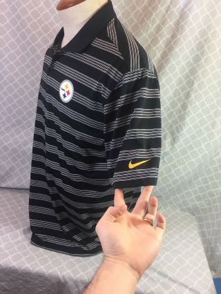 Nike Dri Fit Black Pittsburgh Steelers On Field Polo Shirt Golf Size Large,  ECU 3