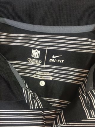 Nike Dri Fit Black Pittsburgh Steelers On Field Polo Shirt Golf Size Large,  ECU 6