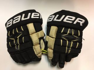 Brooks Orpik Signed Bauer Nexus Penguins Black 14 " Game Worn Hockey Gloves