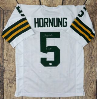 Paul Hornung Signed Custom Pro Style White Jersey Jsa Authenticated