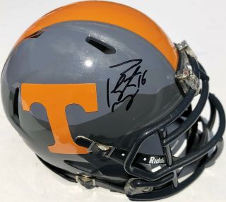 Peyton Manning 16 Signed Tennessee Volunteers Football Mini Helmet W/jsa