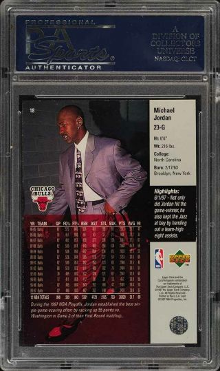 1997 UD Game Dated Memorable Moments Michael Jordan 18 PSA 10 GEM (PWCC) 2