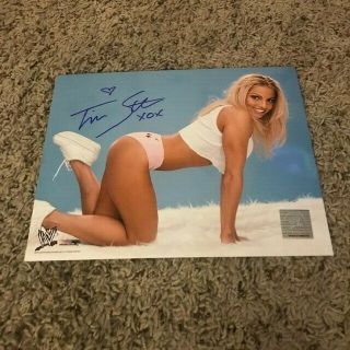 Trish Stratus Signed Autographed 8x10 Photo Wwe Rare Bent Over Photo File B