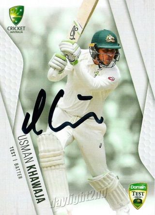 ✺signed✺ 2018 2019 Australian Cricket Card Usman Khawaja Big Bash League