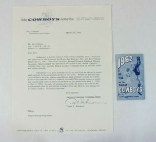 1963 Dallas Cowboys Tls Signed Tex Schramm 1962 Wallet Schedule Nfl Football