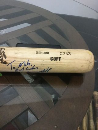 Expos Pirates Astros Jerry Goff Signed Autographed Game Bat
