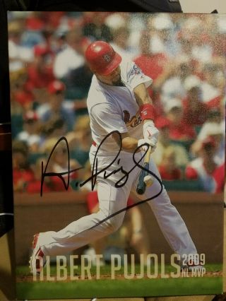 Albert Pujols Autographed Poster Framed 2009 Mvp Mlb La Angels Baseball