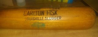 CARLTON FISK Louisville Slugger 125 S44 Game Bat cracked 1979 80 0Boston 2