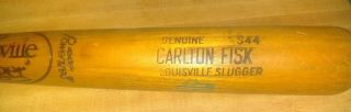 CARLTON FISK Louisville Slugger 125 S44 Game Bat cracked 1979 80 0Boston 3